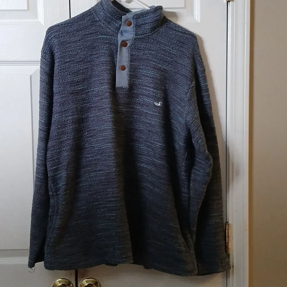Southern Marsh Sweater Mens Henley Pullover blue Sz S
